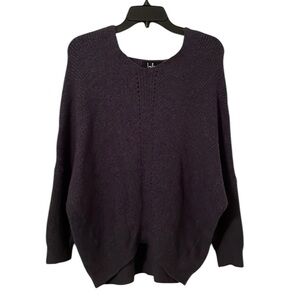 LULUS | Women’s Navy Knitted Round Neck Oversized Sweater Size M